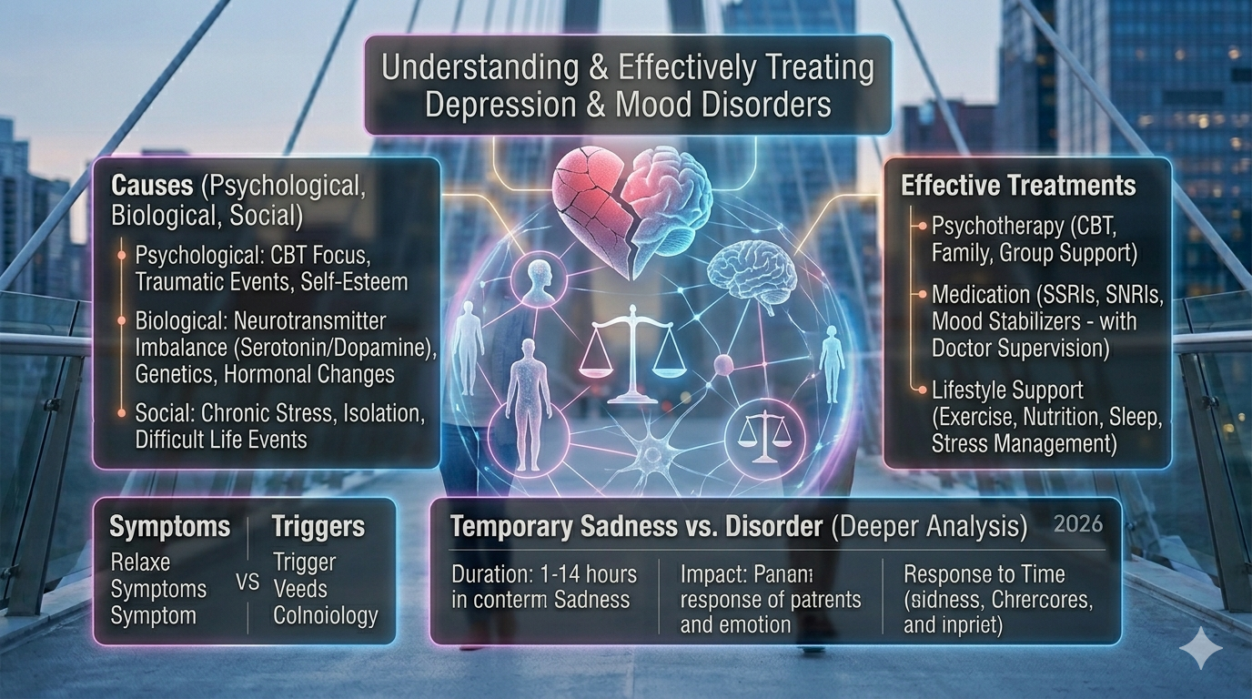 Depression and Mood Disorders: Causes and Effective Treatment