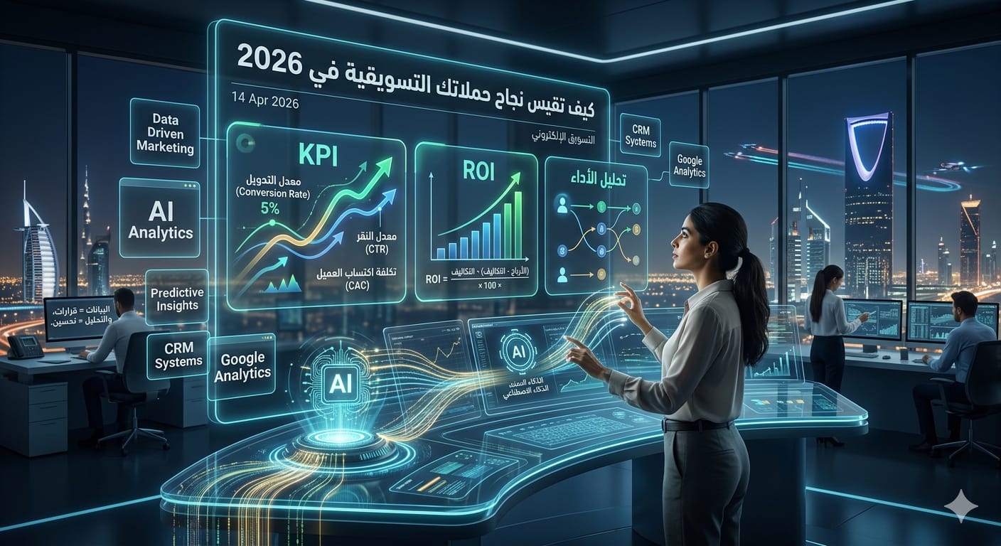 كيف تقيس نجاح حملاتك التسويقية في 2026 (دليل شامل + KPI + ROI + تحليل الأداء)