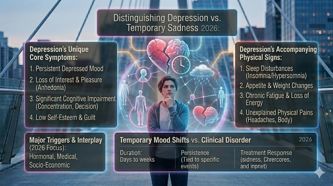 Main Symptoms of Depression and How to Differentiate Them from Sadness