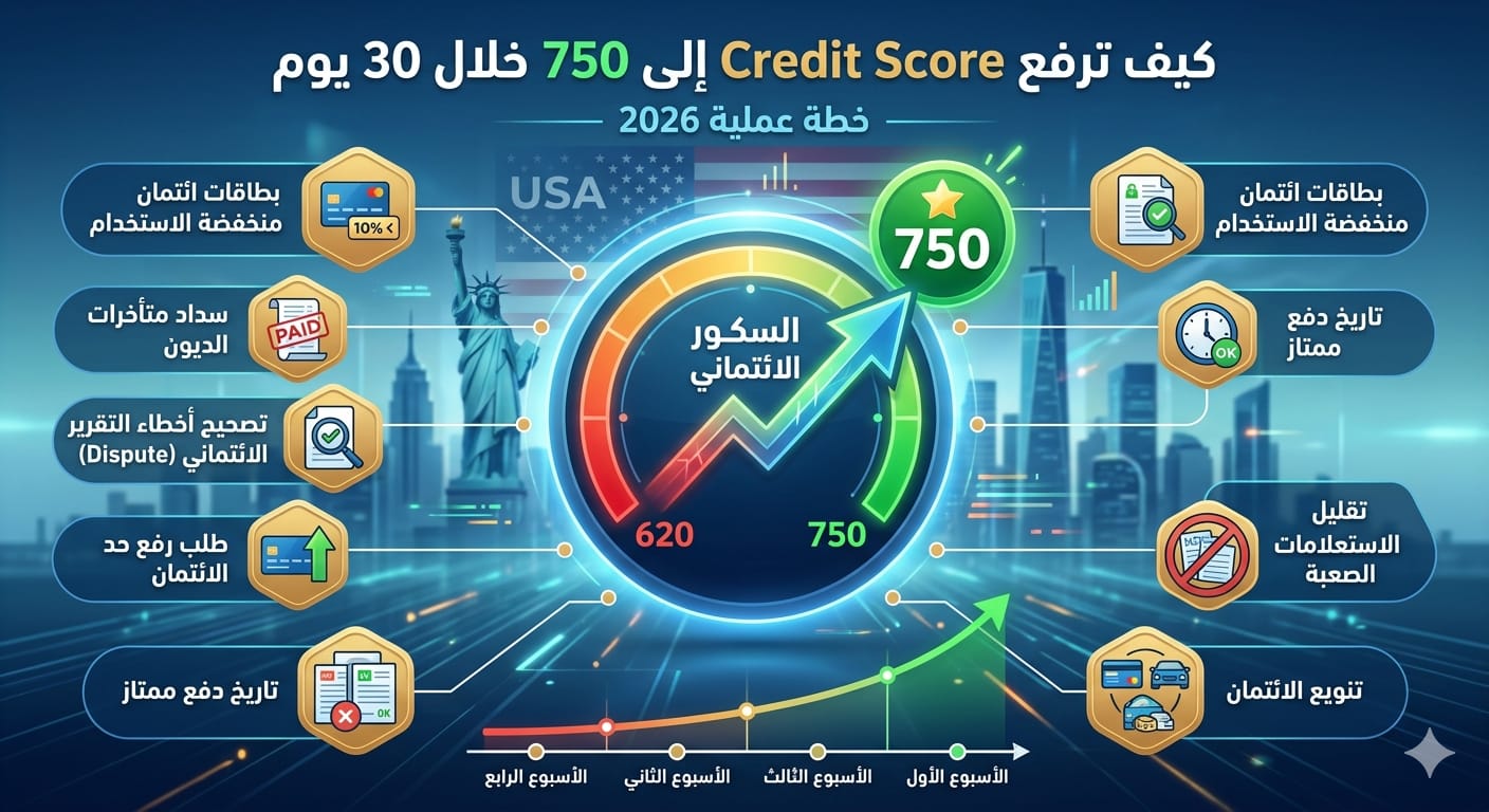 How to Raise Your Credit Score to 750 in 30 Days Step by Step (2026 Practical Guide to Improve Credit Score Fast and Increase Loan & Credit Card Approval in the USA)