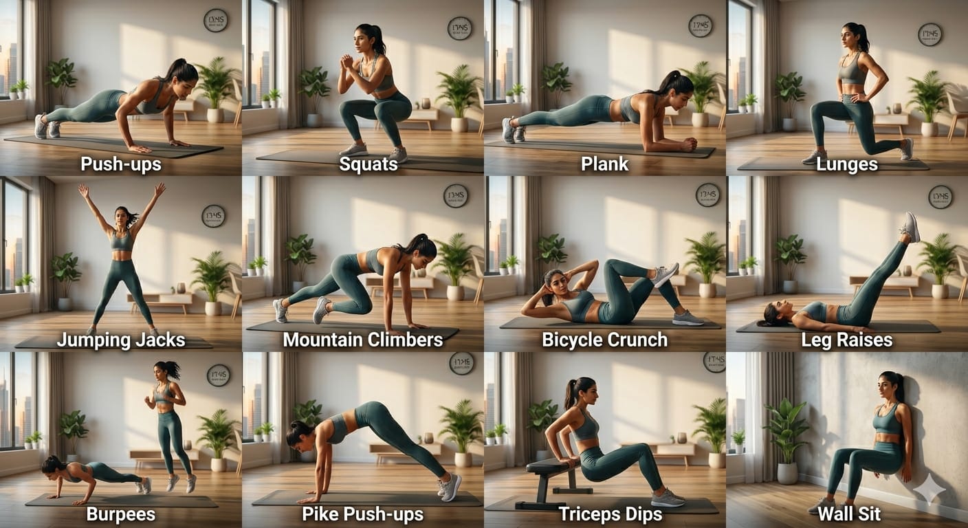 Best Home Workouts Without Equipment in 2026 (Smart Weekly Plan to Burn Fat & Build Muscle at Home Without a Gym)