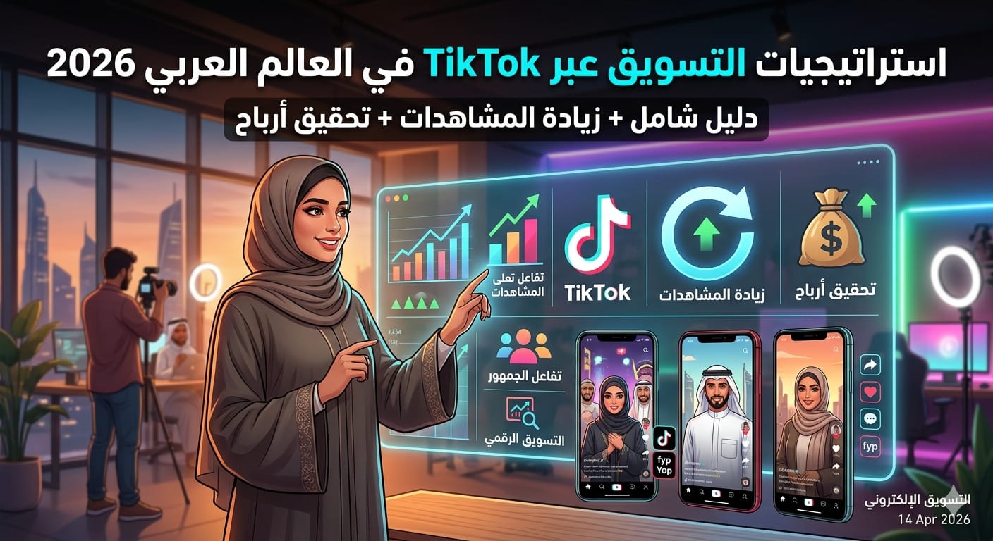 استراتيجيات التسويق عبر TikTok في العالم العربي 2026 (دليل شامل + زيادة المشاهدات + تحقيق أرباح)